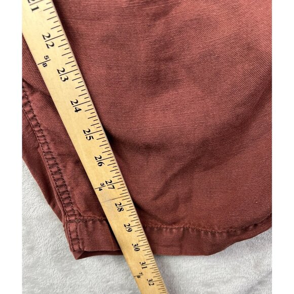 Free People Womens Lotta Love Linen Rust High-Waisted Wide-Leg Pants Size 4 - Picture 8 of 14